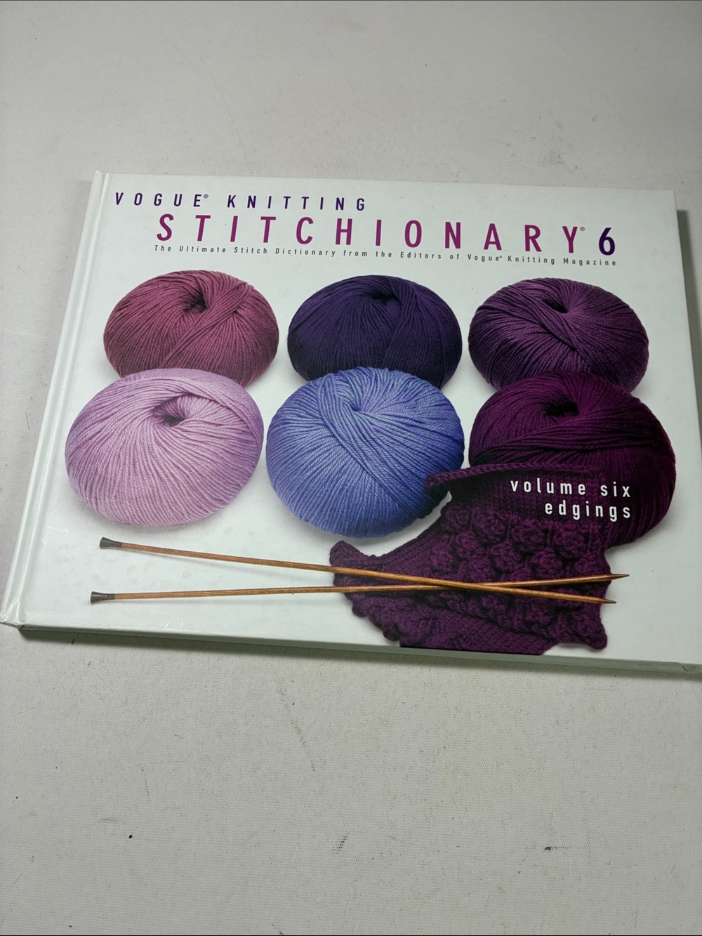 Vogue Stitch Dictionary 6 - Purple, Lavender & Blue Yarn Cover